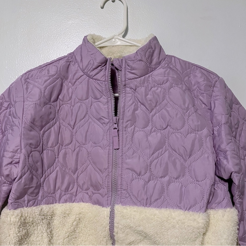 Wonder Nation • NWT Purple Quilted Hearts and Plush Coat - Picture 4 of 7